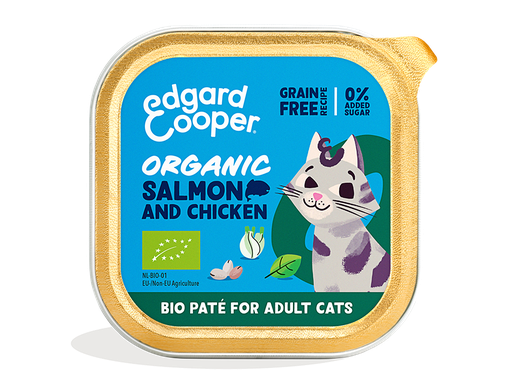 [EC64115] Edgard & Cooper Cat Adult Organic Salmon And Chicken Paté 16 x 85 gr.