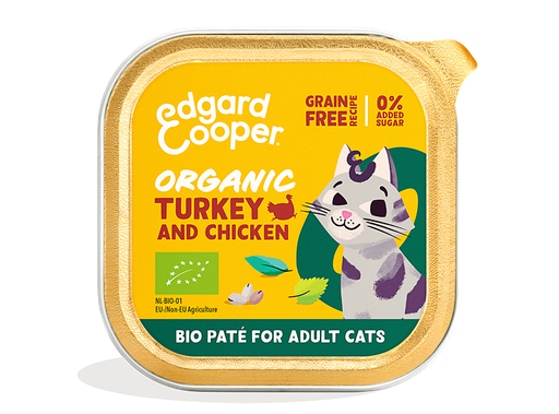 [EC64116] Edgard & Cooper Cat Adult Organic Turkey And Chicken Paté 16 x 85 gr.