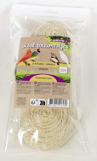 [E21616] ESVE Sisal Touwnestjes Klein 3 st.