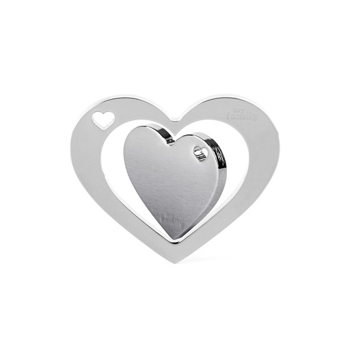 [MF81332] MyFamily Large Double Heart Chrome