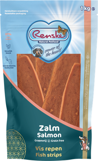 [REN24331] Renske GB Vleesrepen Hond Zalm 8 x 1 kg