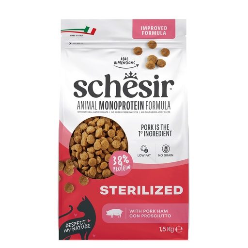 [AG13706] Schesir Cat Dry Sterilized Ham
