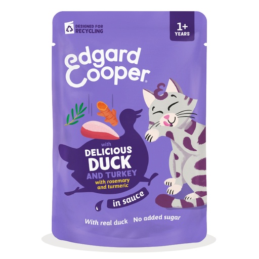 [EC80637] Edgard & Cooper Cat Adult Pouch Duck Turkey 12 x 85 gr.