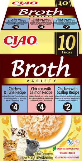 [FP73235] Inaba Broth 3 Chicken Seafood Varieties Multipack 10P