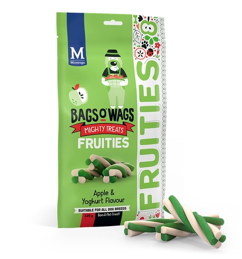 [MT62164] Montego Bags O' Wags Fruities Apple & Yogurt 10 x 120 gr.