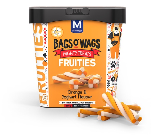 [MT62162] Montego Bags O' Wags Fruities Orange & Yogurt 4 x 500 gr.