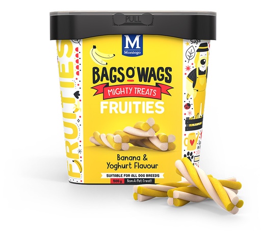 [MT62161] Montego Bags O' Wags Fruities Banana & Yogurt 4 x 500 gr.