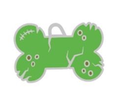 [MF81562] MyFamily Halloween Charms Zamak Tag Zombie Bone